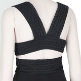 Stella McCartney exquisite black dress Embroidered bustier top wth crossover straps to back