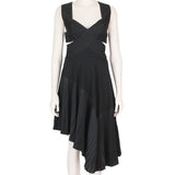 Stella McCartney exquisite black dress Embroidered bustier top wth crossover straps to back