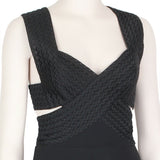 Stella McCartney exquisite black dress Embroidered bustier top wth crossover straps to back