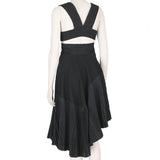 Stella McCartney exquisite black dress Embroidered bustier top wth crossover straps to back