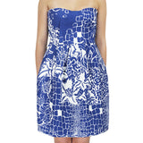 A beautiful Emilio Pucci strapless bustier dress in a textured botanical print