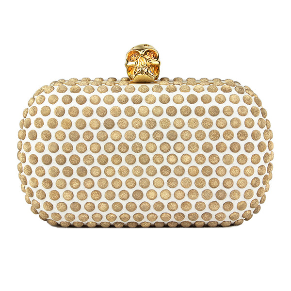 Alexander McQueen classic box clutch with skull clasp fastening