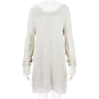 Balmain double layered dress in a finely knit semi-sheer cotton and linen blend fabric
