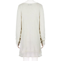 Balmain double layered dress in a finely knit semi-sheer cotton and linen blend fabric