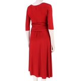 An elegant midi dress in pillar box red by Giambattista Valli