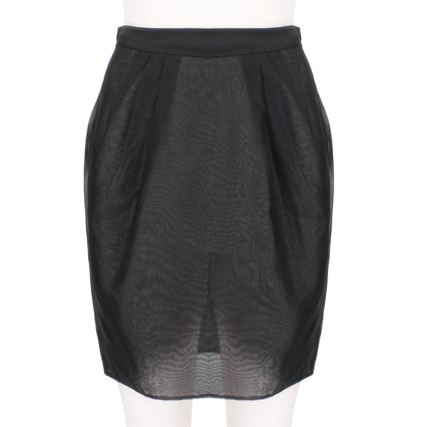 Jasmine di Milo knee length skirt in a sheer silk chiffon with pleat detailing