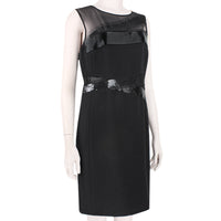 Emilio Pucci luxurious black dress in sheer chiffon and a wool crepe blend
