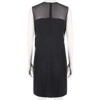 Emilio Pucci luxurious black dress in sheer chiffon and a wool crepe blend