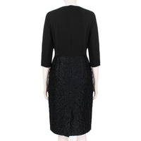 Alexander Terekhov black rose embossed midi dress