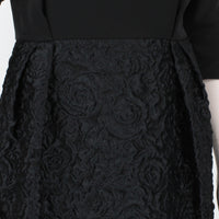 Alexander Terekhov black rose embossed midi dress