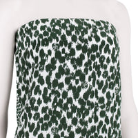 Stella McCartney green and white animal print silk bustier jumpsuit playsuit