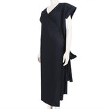 Ter et Bantine Abito Kimono tied wrap dress in a dark blue cotton fabric