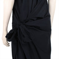 Ter et Bantine Abito Kimono tied wrap dress in a dark blue cotton fabric