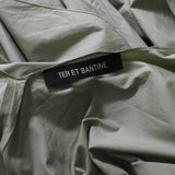 Ter et Bantine tied front wrap dress in a khaki cotton fabric