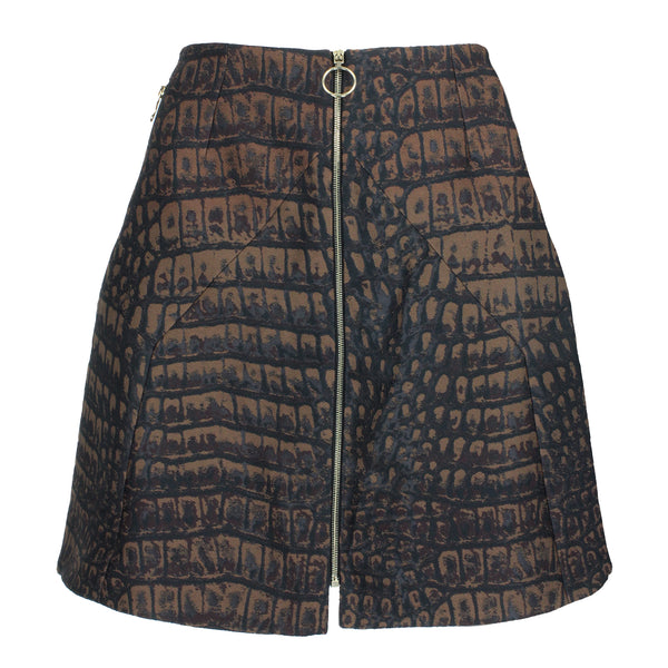 Stella McCartney luxurious mini skirt in a crocodile patterned Jacquard fabric