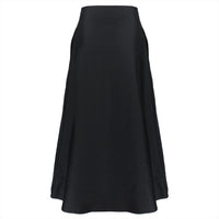 The Row elegant A-line skirt in a woven slub textured silk blend fabric