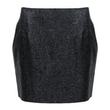 3.1 Phillip Lim mini skirt in a shimmering onyx textured&nbsp;lambs leather&nbsp;