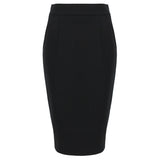 Thomas Wylde luxurious pencil skirt in a black twill fabric