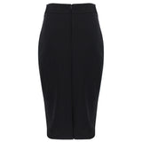 Thomas Wylde luxurious pencil skirt in a black twill fabric