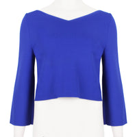 A Stella McCartney finely knit cropped top in royal blue