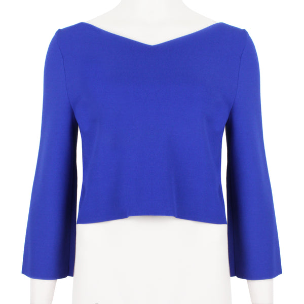 A Stella McCartney finely knit cropped top in royal blue