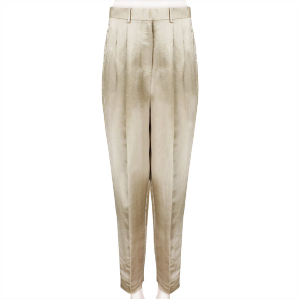 The Row satin trousers in a fine linen and silk blend
