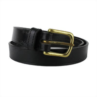 Erdem bridle leather belt in black with a brass tone buckle