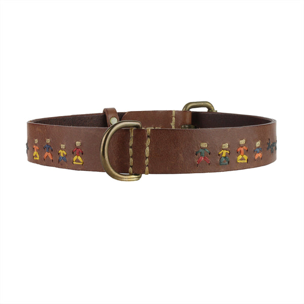 Henry Beguelin handmade dog collar in brown leather