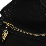 Thomas Wylde black suede skull studded shoulder bag handbag