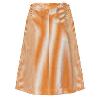 Jil Sander neon orange and white striped skirt in a regimental stripe pattern