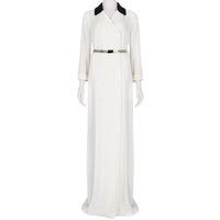 Alessandra Rich luxurious full-length dress in an ivory silk crepe