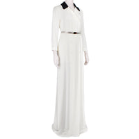 Alessandra Rich luxurious full-length dress in an ivory silk crepe
