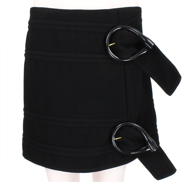 JW Anderson black skirt with exaggerated buckle detailing