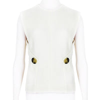 Victoria Beckham luxurious top in an ivory honeycomb textured fabric