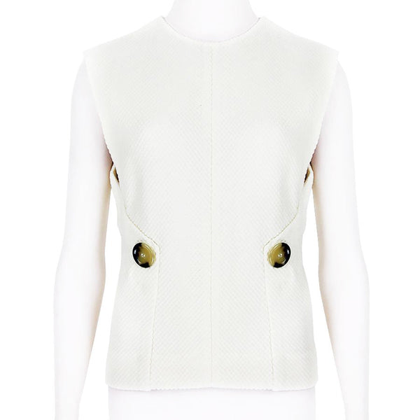 Victoria Beckham luxurious top in an ivory honeycomb textured fabric