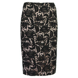 Alexander McQueen blush pink pencil skirt with black lace overlay
