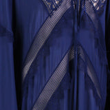 Self Portrait indigo blue sheer panelled floaty kaftan dress