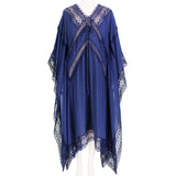 Self Portrait luxurious flowing kaftan in indigo blue