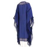 Self Portrait luxurious flowing kaftan in indigo blue