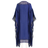 Self Portrait luxurious flowing kaftan in indigo blue