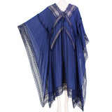 Self Portrait luxurious flowing kaftan in indigo blue