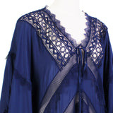 Self Portrait luxurious flowing kaftan in indigo blue