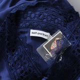 Self Portrait luxurious flowing kaftan in indigo blue