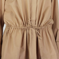 Alaia sandy camel milk tea layered skirt shirt dress robe