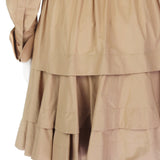 Alaia sandy camel milk tea layered skirt shirt dress robe