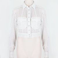 Alaia luxurious macrame jacket in white