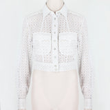 Alaia luxurious macrame jacket in white