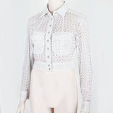 Alaia luxurious macrame jacket in white