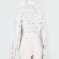 Alaia luxurious macrame jacket in white