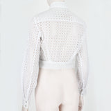 Alaia luxurious macrame jacket in white